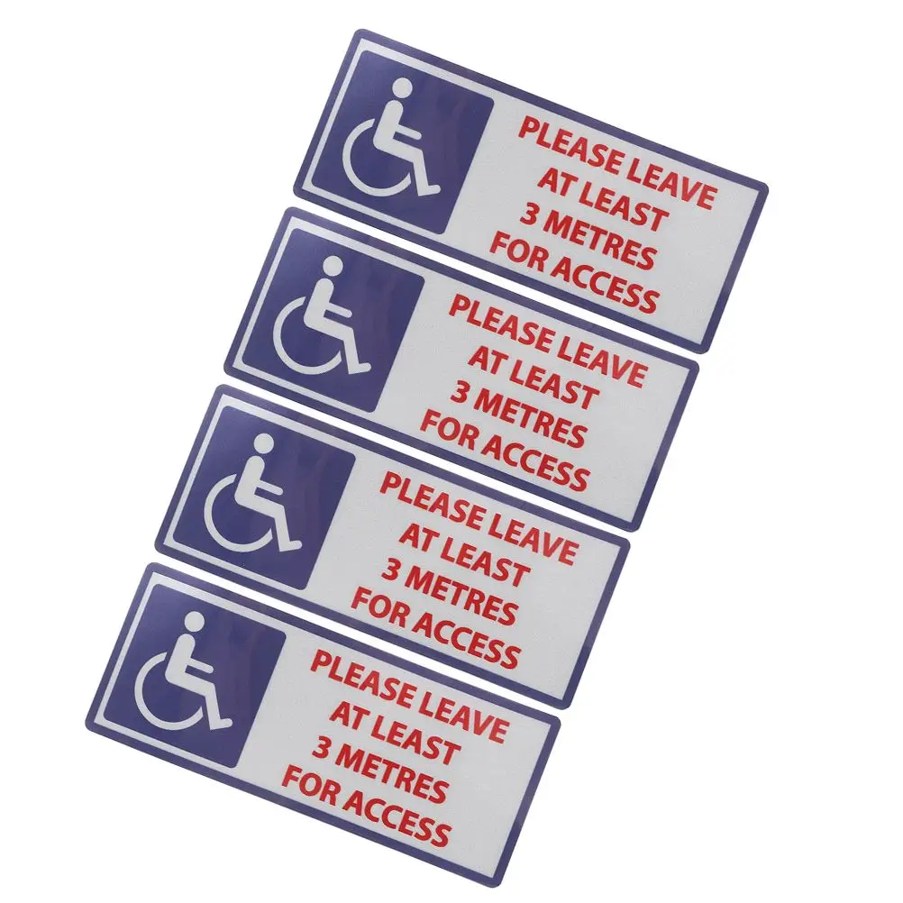4 Pcs Decal Sticker Safety Signals Disabled Signage Reflective Disabled Signage Handicap Decals Pvc Traffic Signs