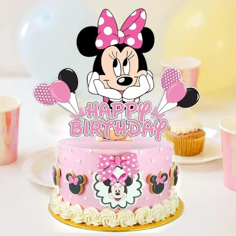 Neue Minnie Mouse Party Supplies Kuchen Topper Cupcake Topper für Baby Shower Party Geschenke Kinder alles Gute zum Geburtstag Kuchen Dekoration