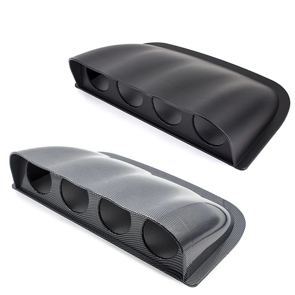 

For Custom Car Builds Black Carbon Car Gauge Mount Accessory 4-hole Dash Bracket ABS Plastic Construction Easy Installation