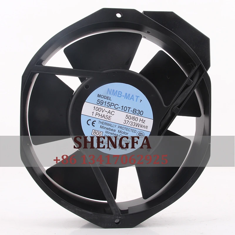 Ventilador de refrigeración NMB 5915PC-10T-B30, con rodamiento de bolas, AC100V, 37/33W, 172x150x38mm, 17238 completamente de metal, resistente a altas temperaturas