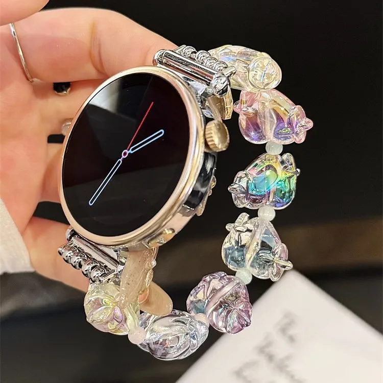 Luxury Laser Glass Bracelet for Huawei Watch Gt4 5 3 2 Dream Love Strap for Huawei Watch 8 9 10 FIT34 Women Jewelry Wrist Strap