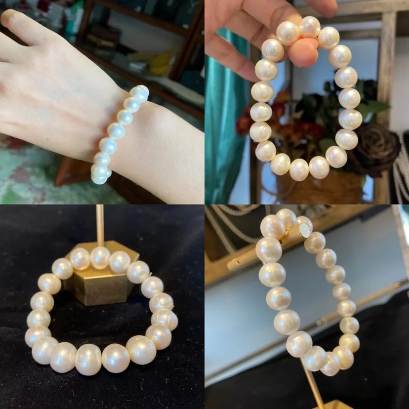 Welfare/Bracelet Baroque Pearl AAA 10-11mm Natural Pearl Closed Elastic Bracelet 17cm elastic rope