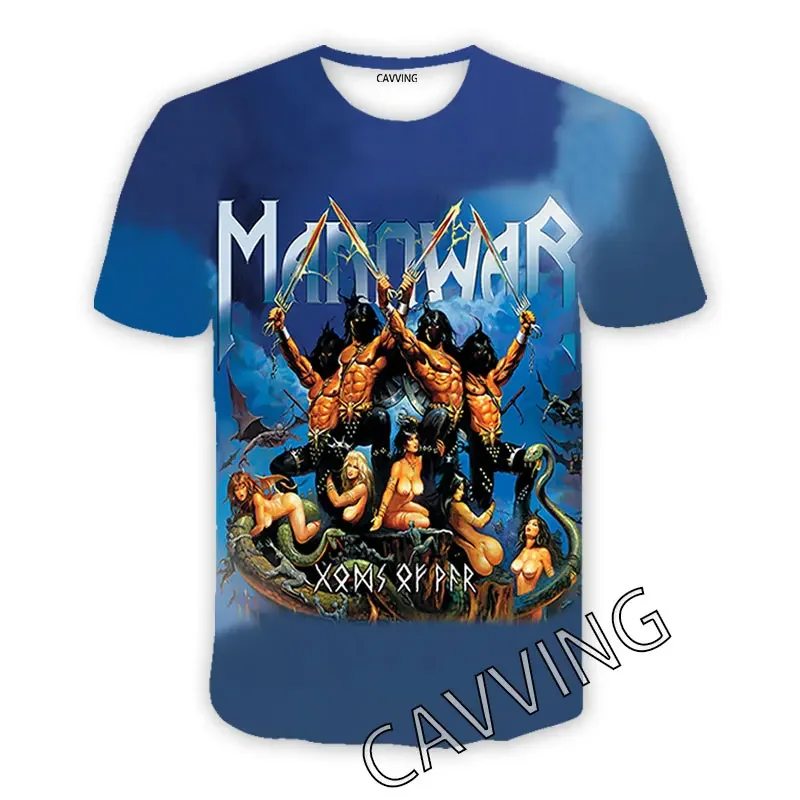 

New Fashion Women/Men's 3D Print Manowar Band Casual T-shirts Hip Hop Tshirts Harajuku Styles Tops Clothing