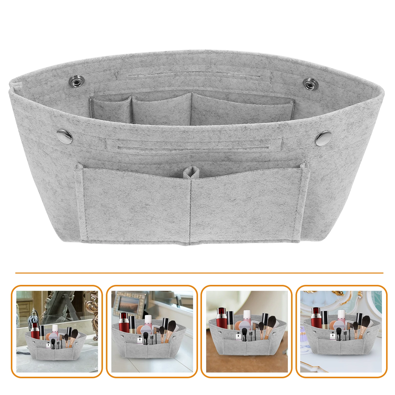 

Multi functional Cosmetics Bag Large Capacity Liner Felt Material ganizer Storage Tote Women Birthday Gift