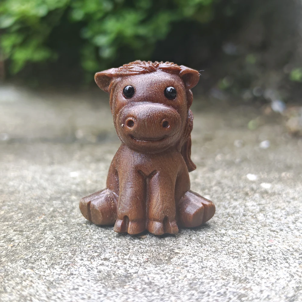 1.1 Inch Wooden Horse Ornament, Ethnic Style, Simple Style, Suitable for Holiday Decorations, Home Decorations, Christmas Decorations, Tabletop Decorations, Living Room, Party Decorations