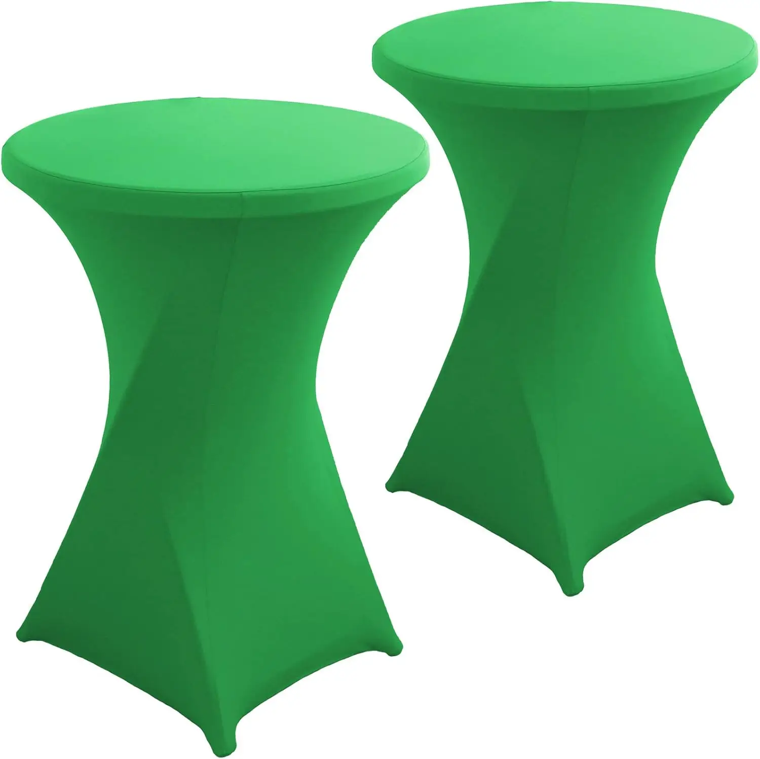 

2 Pack 32x43 Inch Green Spandex Cocktail Table Covers, Fitted Round Cocktail Tablecloth, Stretch Highboy Table Cover Clo