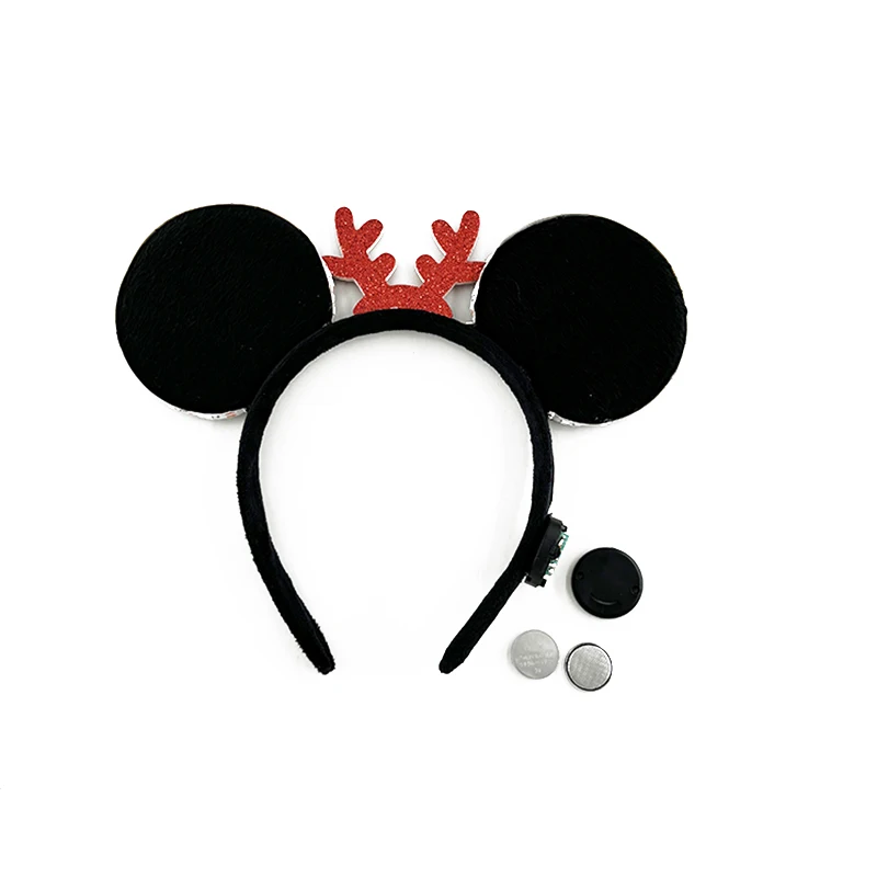 1/2 pezzi LED incandescente neon orecchie da topo fascia ragazze festival fasce topolino fascia per capelli bambini festa di compleanno accessori per capelli