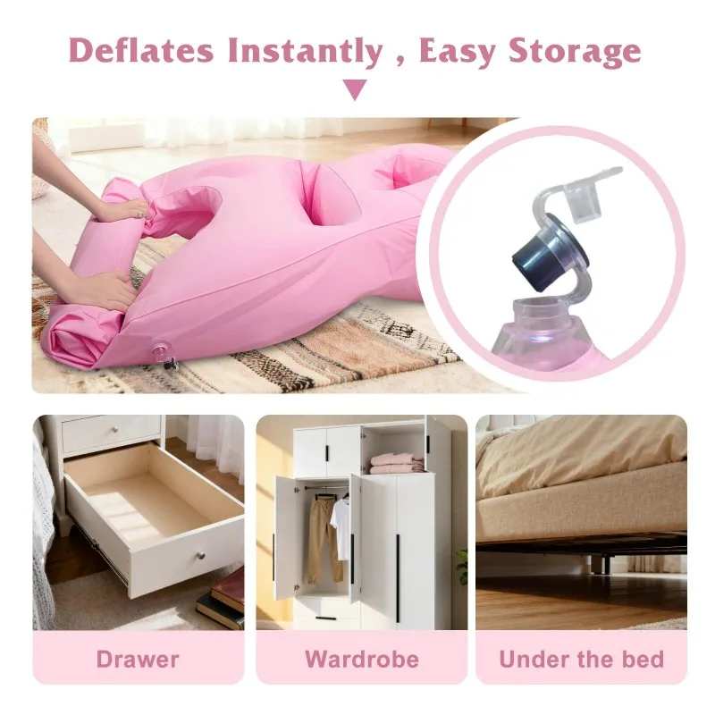 Pregnancy Pillow Inflatable Airbed With Belly And Head Hole For Comfort Best Prone/Side Lying Support For Pregnant Women EU Plug