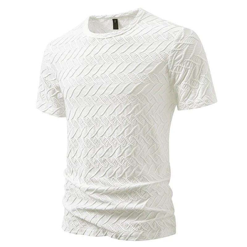 جديد الصيف الرجال جولة الرقبة قصيرة الأكمام تي شيرت عارضة الصلبة Colar تي شيرت أزياء الماس على شكل تصميم أعلى تيز الشارع الشهير