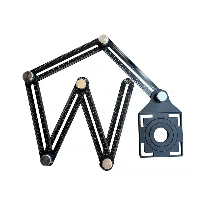 for Aluminum Alloy Six Fold Ruler Multifunctional Folding Ruler Tile Universal Opening Positioning Woodworking Hardware Tool