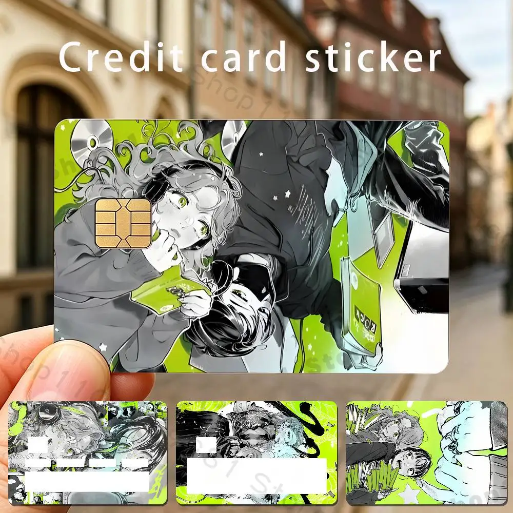 Tgswiiwagaa Cartoon Holographic Laser Shinny Film Skin Cover Sticker for Debit Credit Card Bank Card