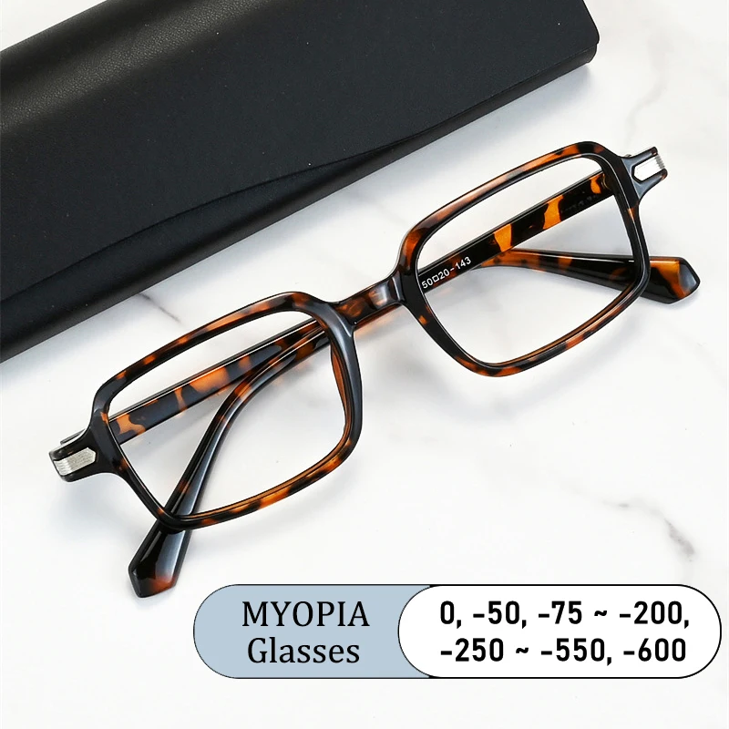 

New Vintage Brand Design Square Narrow Men Frame Myopia Glasses Prescription Nearsight Anti Blue Light Women Near Sight Eyewear