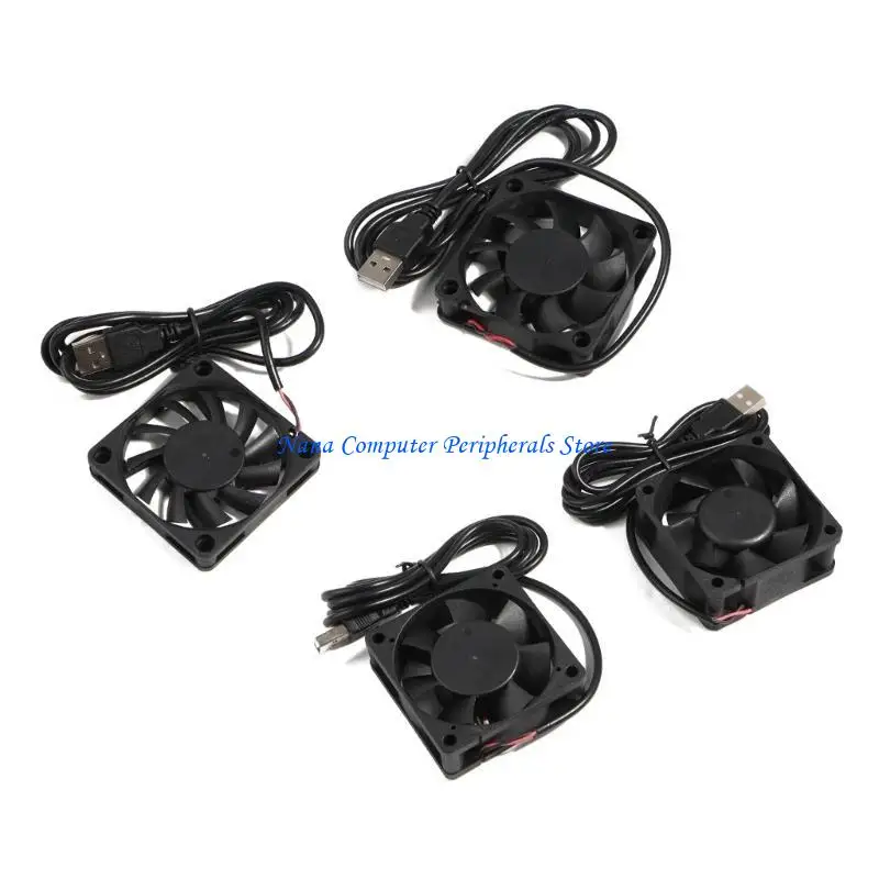 F68C 5V USB Connector Fan Cooler Heatsink Exhaust CPU Cooling Fan Replacement 60x60mm 6010 6015 6020 6025