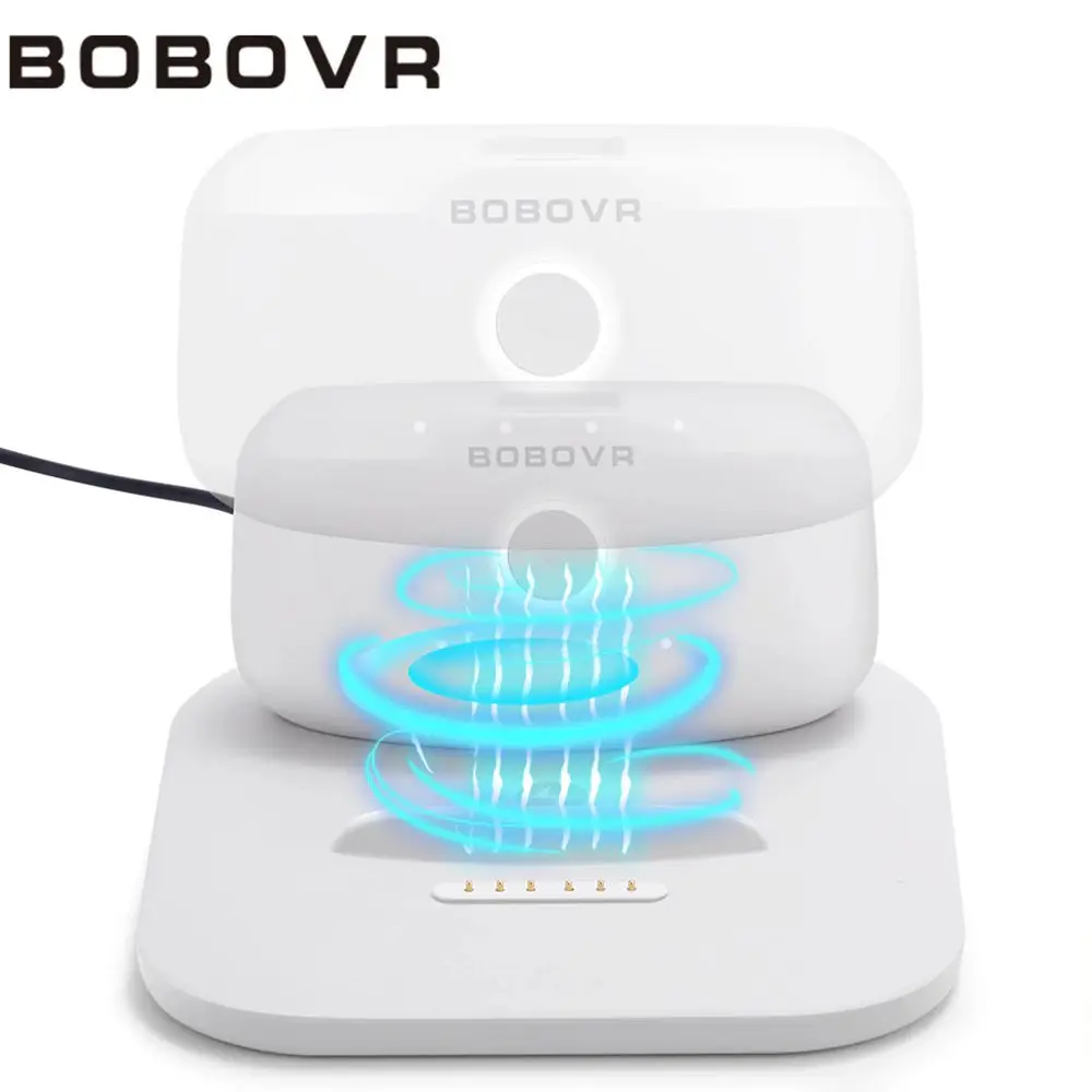 BOBOVR Twin Charger Station Dock for B2 Battery Pack Ultra-Thin Design Magnetically Supply Power to 2 PCS B2 Battery Packs