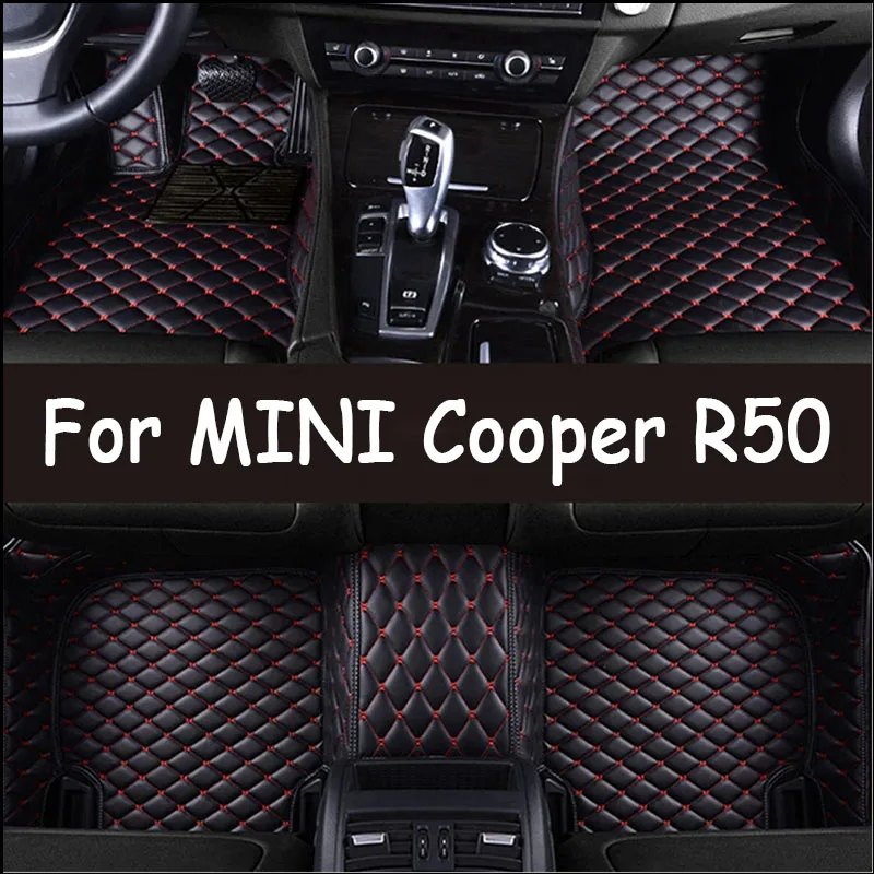 

Автомобильные коврики на заказ для MINI Cooper R50 2004 2005 2006, роскошные кожаные автомобильные коврики для мужчин и женщин, полное покрытие