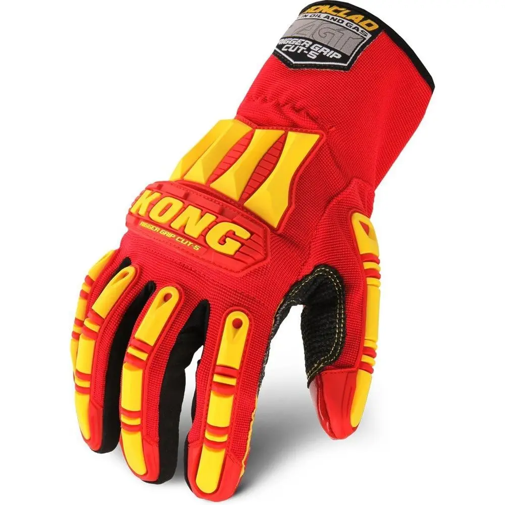 Guantes de Trabajo para Hombre KONG RIGGER GRIP A5, Rojo Amarillo, Talla Grande US