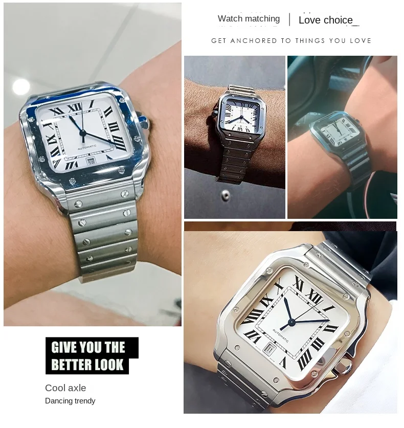 21mm quick release bracelet for Santos 39.8mm watch WHSA0007 WSSA0009 Whsa0010 Cartier Santoz stainless steel strap band chain