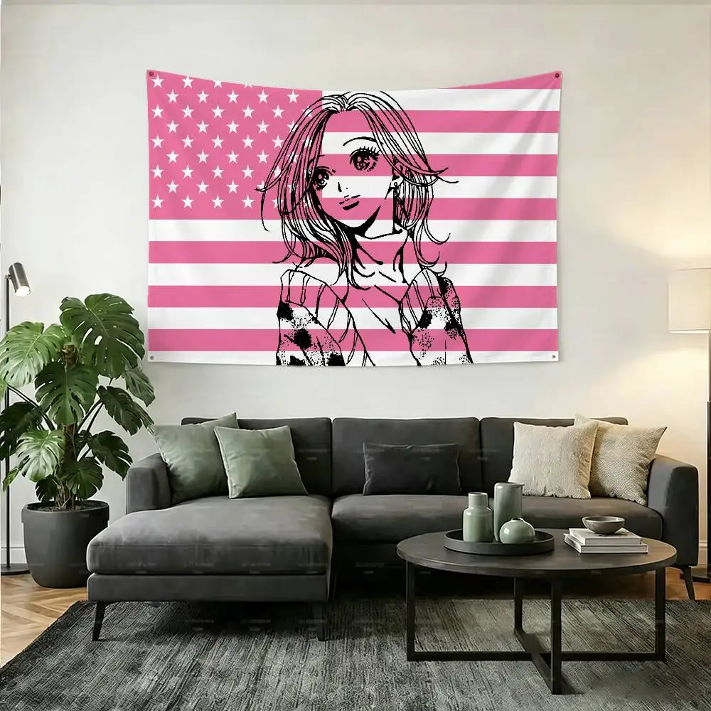 Anime Sweet Girl Love NANA Flag Digital Printing Banner for Garage Wall Out Door