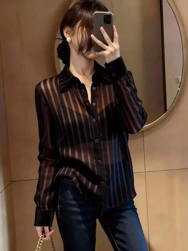 Elegant Slim Fit Collared Top Women's Fashion Spring New Design Long Sleeve Warm Knitted Sweater Medium Thickness Regular Length