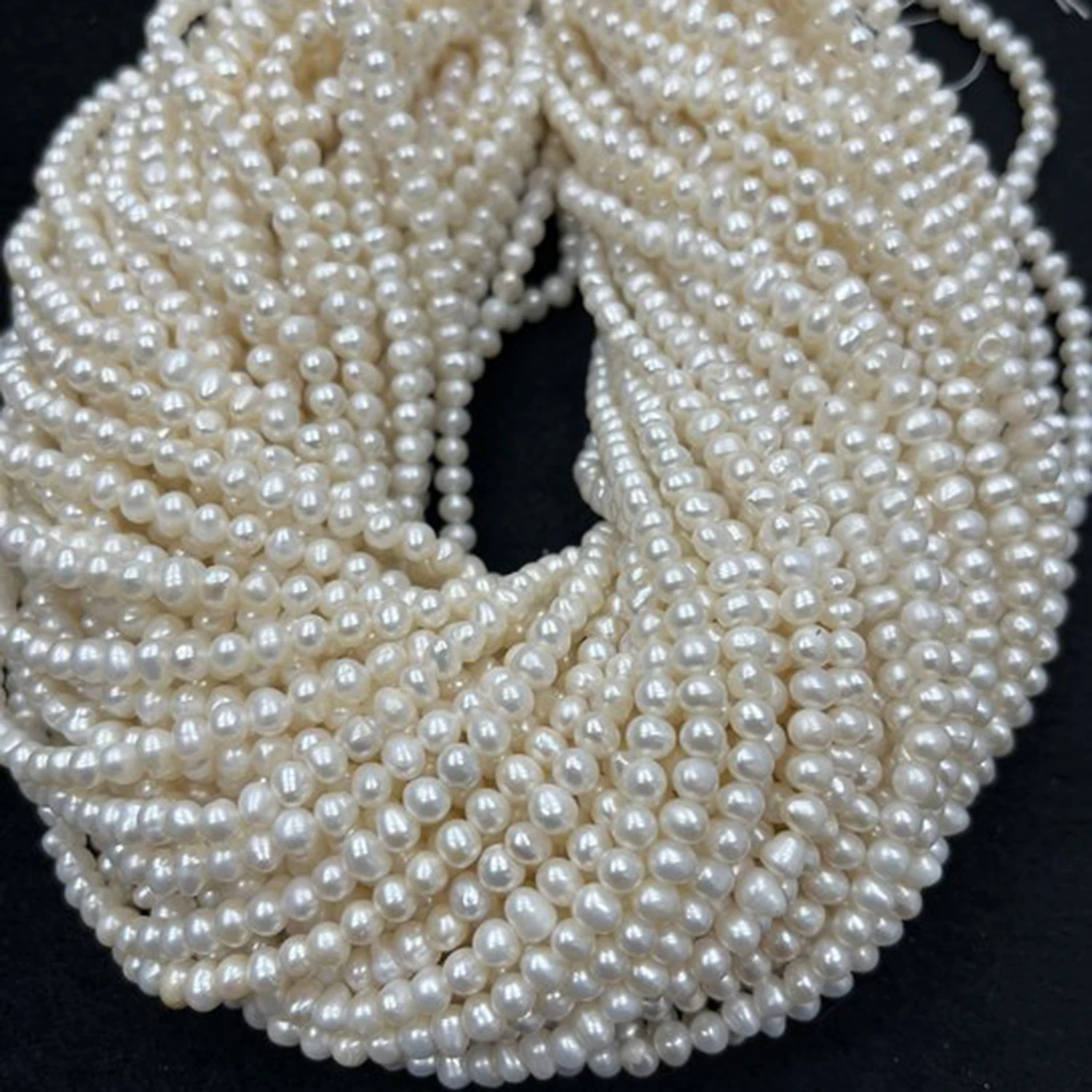 

Natural Pearls Round 5-6mm AA Oval Flat Freshwater White Necklace Semi-Finished DIY Materials Accessories Wholesale Jewelry
