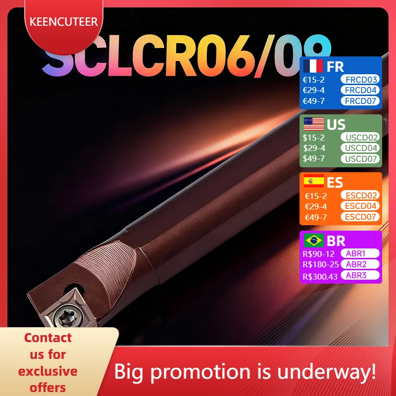

-SCLCR S07K/S08K/S12M/D06K/D25S-SCLCR lathe cutter tool CNC Spring steel shockproof plus hardness CCMT06/09 Carbide Inserts