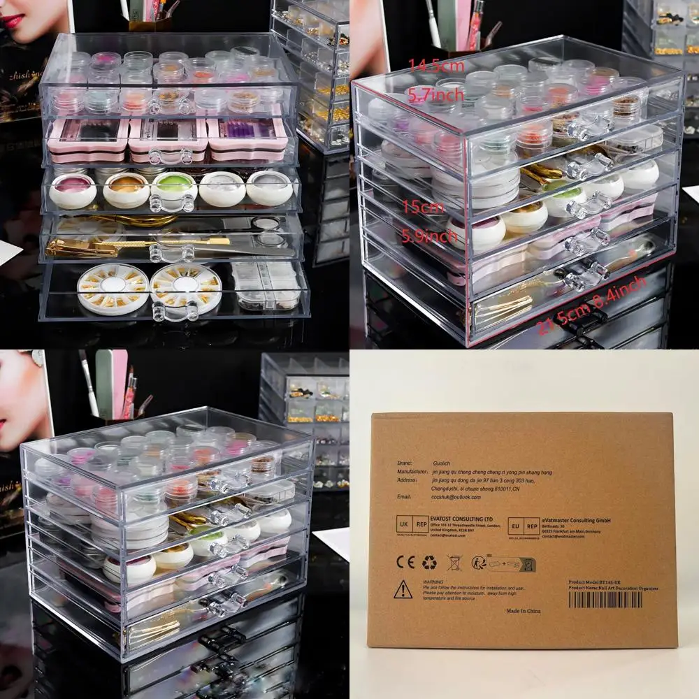 

Clear Acrylic 5-Tier Nail Art & Jewelry Storage Display Stand for Cosmetics & Accessories