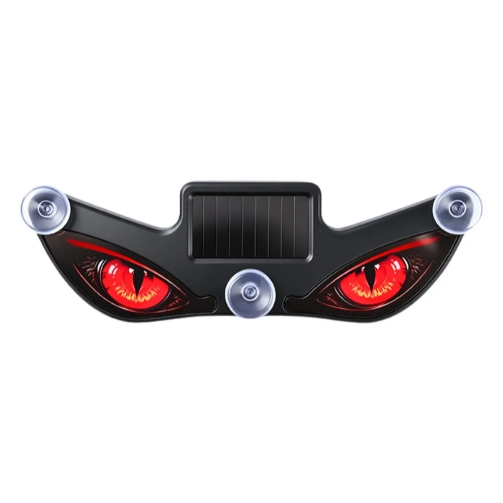 Creative Car Demon Eye Light Cool Flashing LED Atmosphere Light Dynamic Suction Cup Installation Solar Warning Light Universal