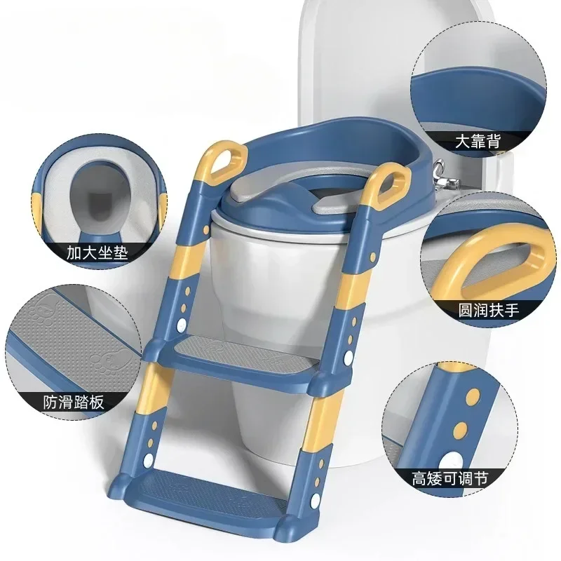 Nuevo inodoro infantil escalonado con taburete plegable, inodoro multifuncional para hombres y mujeres, inodoro para entrenamiento de bebés