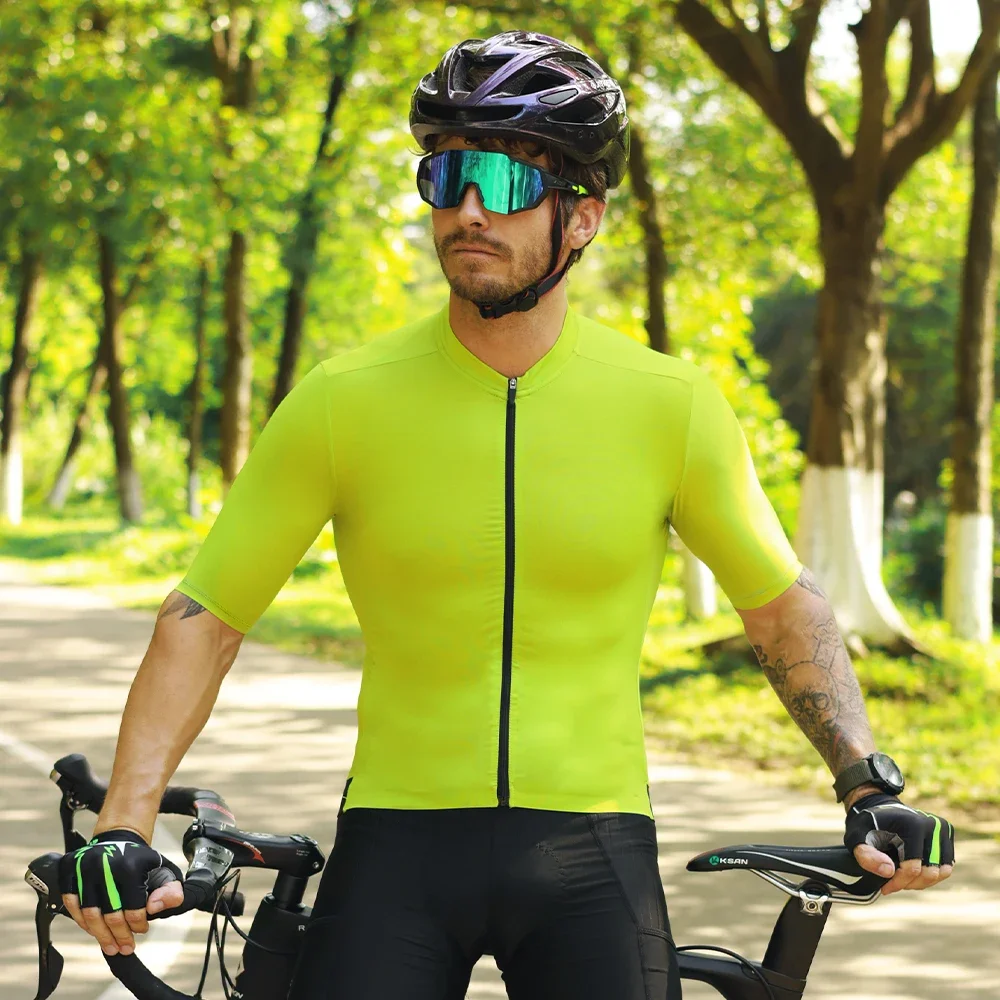 X-TIGER Bright Cycling Jersey Man Quick Dry Non-Slip Elastic Cool Refreshing Summer Bike Cloth Bicycle Jersey Breathable Shirt