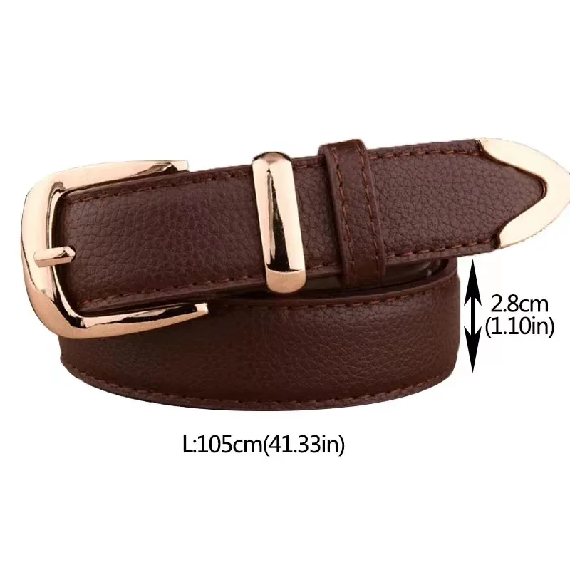 Hot Fashion PU Leather Belts For Women High Quality Gold Buckle Wasitband Wild Jeans Designer Belt Girls Pants Dress Waist Belts