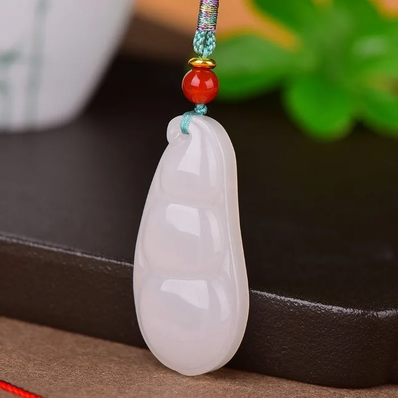 Golden Jade Four Seasons Safe and Auspicious Fudou Pendant Brand White Jade Couple for Men and Women