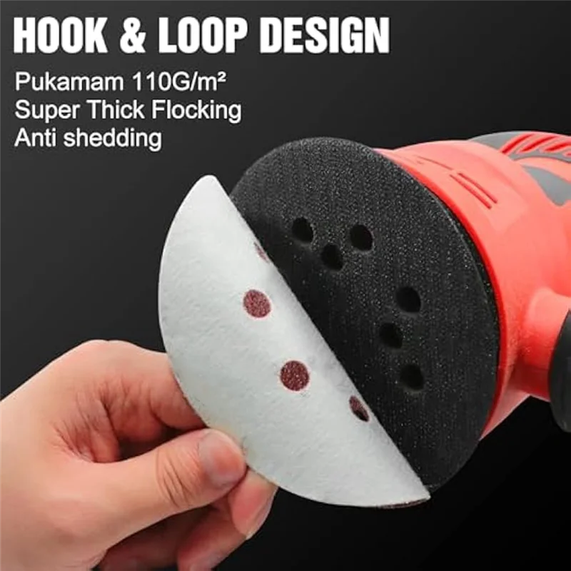 

170Pcs 5 Inch Sanding Discs 8 Hole Hook And Loop 40 60 80 120 180 240 320 400 600 Grit Round Sandpaper For Sander-A73I