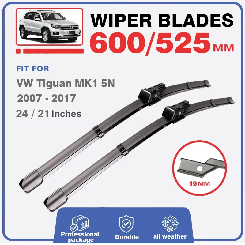 Front Rear Wiper Blades Set For Volkswagen VW Tiguan MK1 2007-2017 5N LHD RHD Windshield Windscreen Window 24\