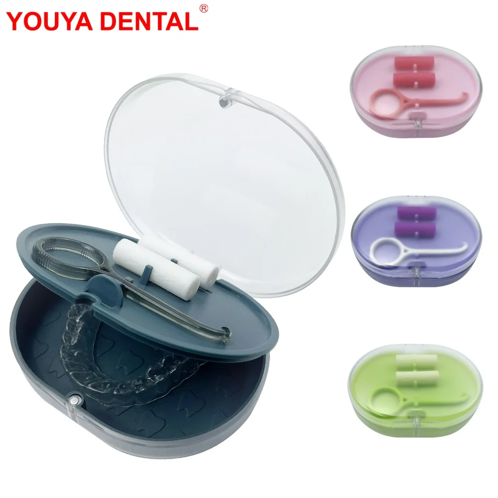 1Pc Dental 2 Layers Orthodontic Retainer Braces Storage Box With Mirror Aligner Chewies Remover Teeth Cases Denture Box Magnetic