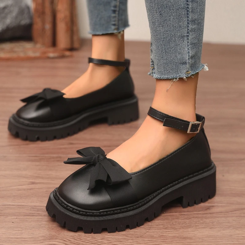 

Ladies Shoes 2026 Brand Buckle Strap Women's High Heels Fashion Butterfly-knot Office and Career New Plus Size Mary Jane Shoes