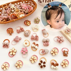 20Pcs/Set Cute Cartoon Bear Rabbit Hair Band Girls Elastic Rubber Band Headwear Flower Bow Baby Kids Hair Accessories Ornaments