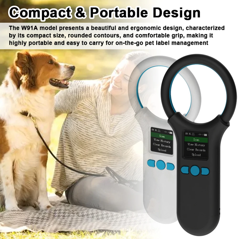 Handheld Animal Chip Scanner 1.4inch TFT Chip Reader Rechargeable Animal Tag Scanner Support EMID FDX-B ISO11784/85 Label Format