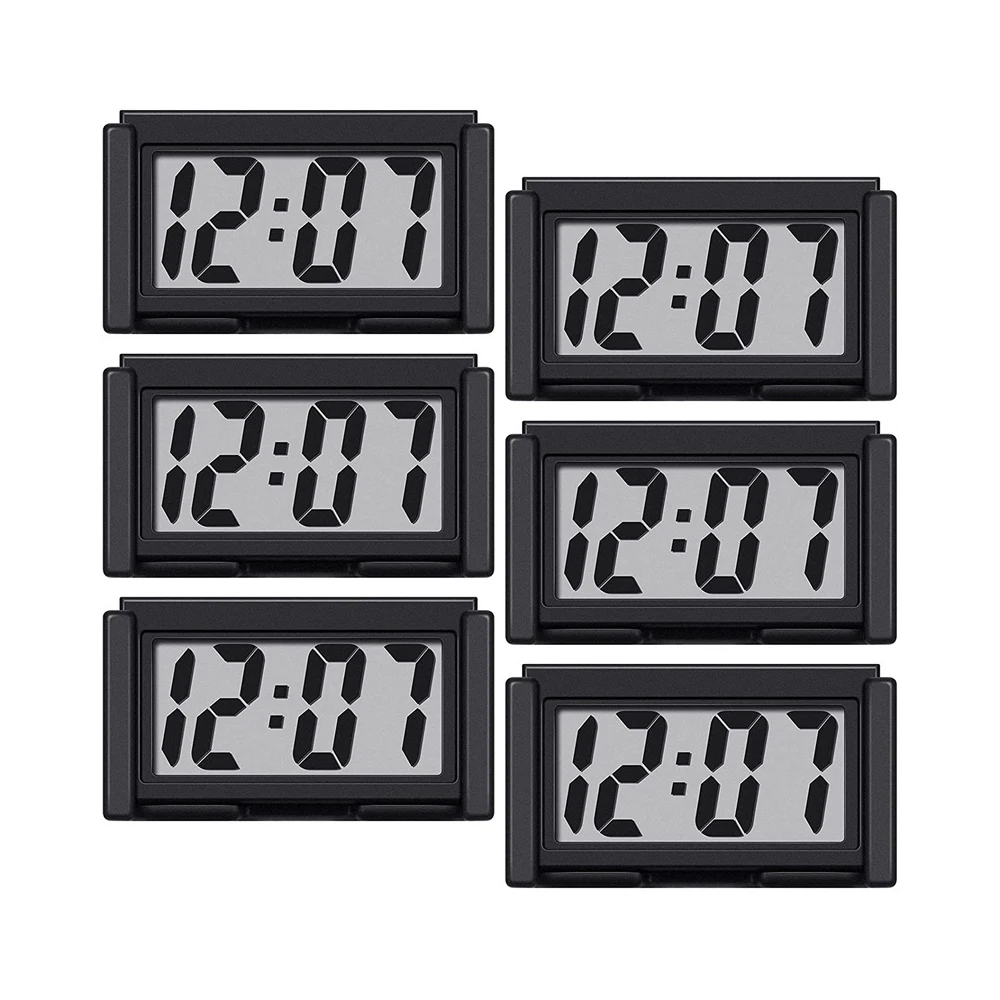 Mini Car Dashboard Digital Clock Vehicle Self-Adhesive Clock with LCD Time Day Display Automotive Stick On Watch for Cars