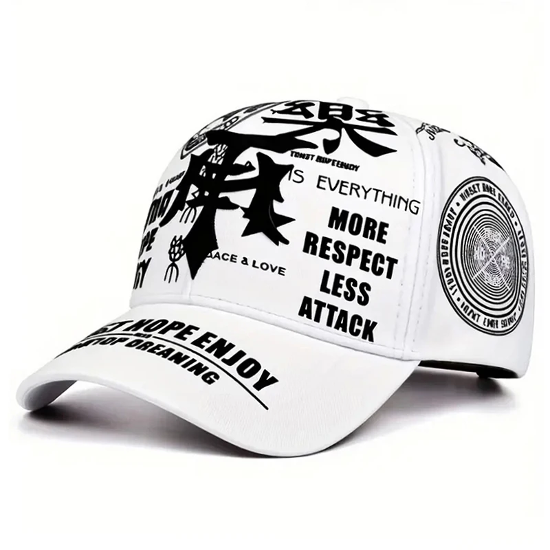 2026 Modische und Personalisierte Neue Baseball-Kappe T Graffiti-Stickerei Hip-Hop-Mütze Tägliche Freizeit-Sonnenschutzkappe Unisex Flachrand-Kappe – Detail 15