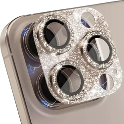 Bling Tiny Diamond Glitter Camera 9H HD Glass Protector For iPhone 16 Pro Max 16Pro 16Plus Lens Film Rings Cover Case Friendly