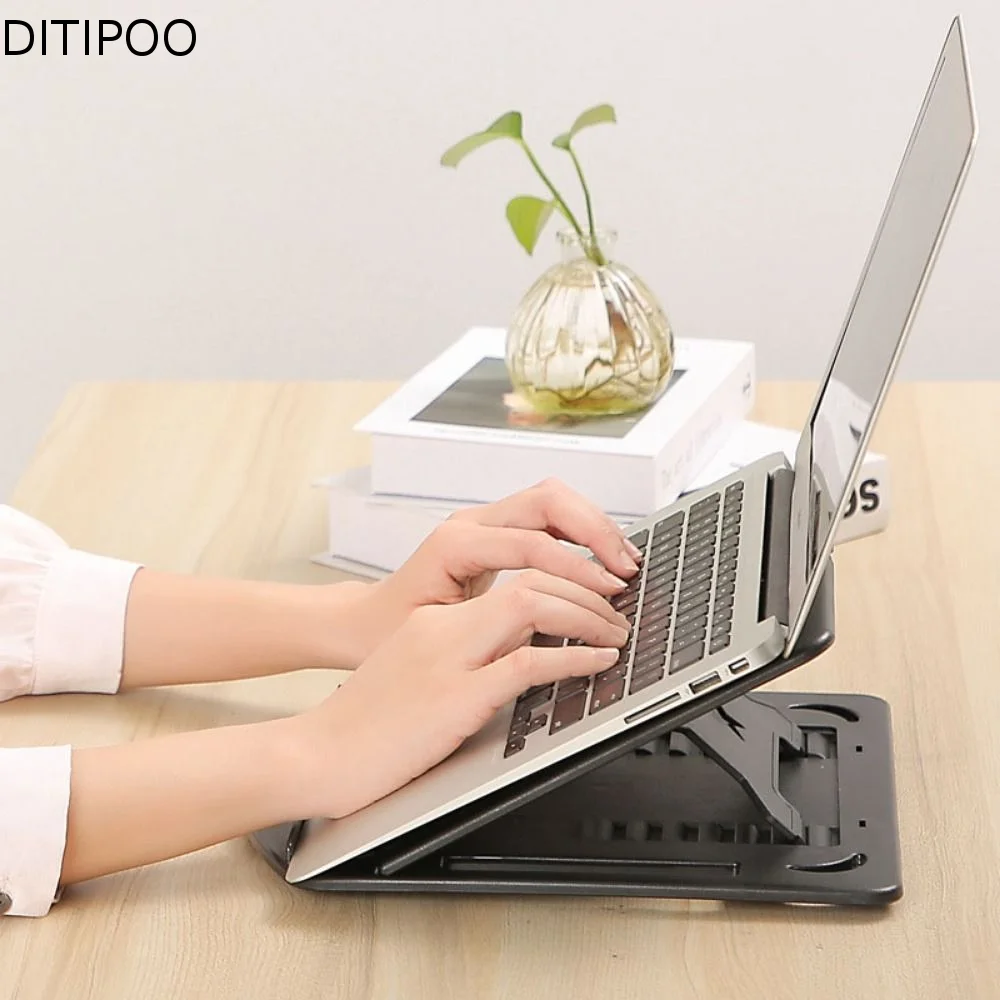 Universal Plastic Laptop Stand Foldable With Phone Holder Desktop Holder 2 IN 1 Non Slip Ergonomic Laptop Riser Smart Phones