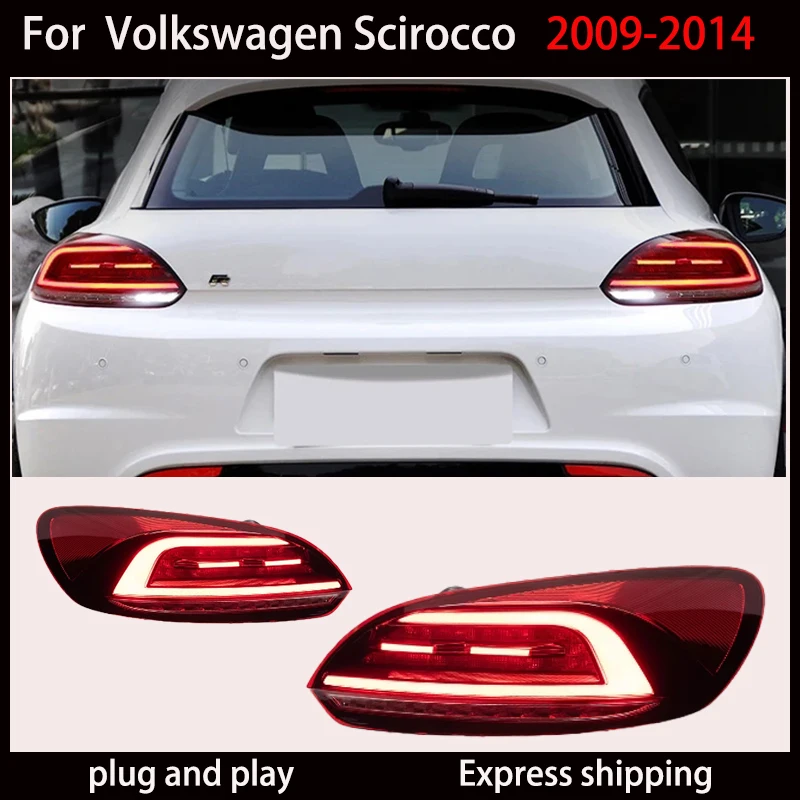 Car Styling for VW Scirocco Tail Lights 2009-2014 Dynamic Smoke LED Tail Lamp LED DRL Signal Brake Reverse auto Accessories