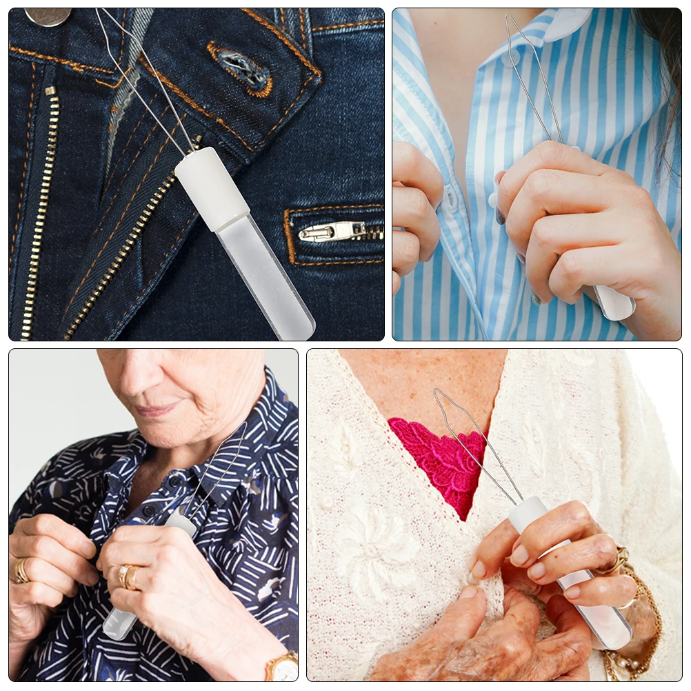 

2pcs Tool Simple Zipper Puller Dressing Aid Steel Wire Ring Arthritis Help Clothes Wearing Assistant