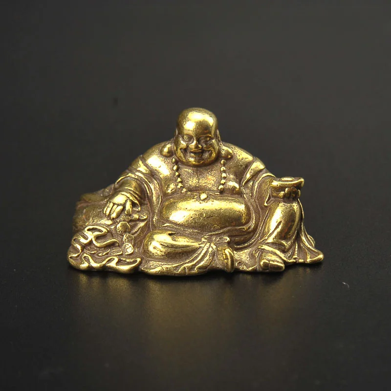 

Small Brass Maitreya Buddha Pendant Figure Buddha Big Belly Cloth Bag Miler Laughing Buddha Car Office Peace Desk Decrative