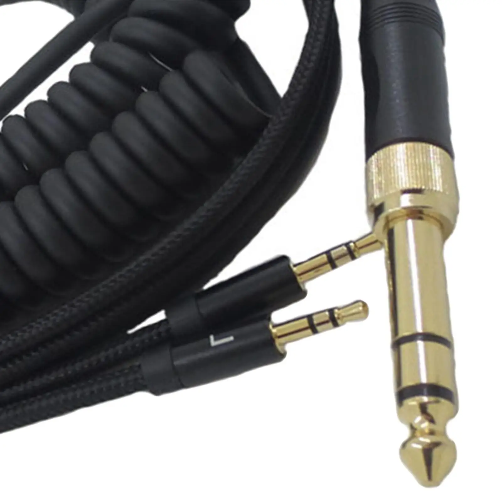 Cavo audio sostitutivo da 1,8 m da 2,5 mm a 3,5 mm 6,35 mm Nero elasticizzato 5 m Connettore per / S/ He560/ Cuffie/ He-350/ i/