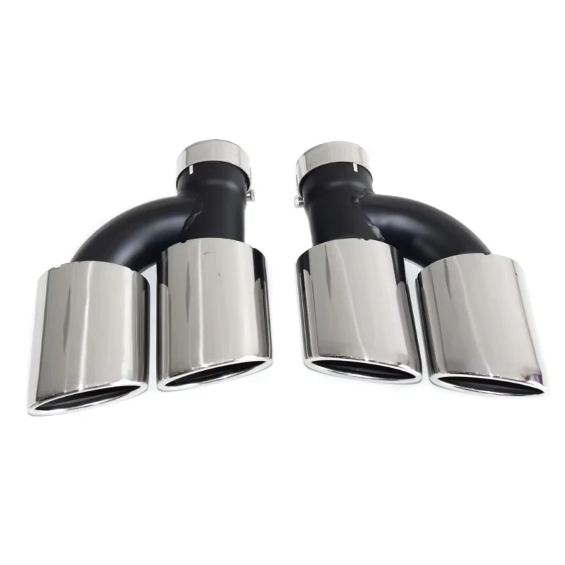 

For Audi A4 A5 A6 A7 Exhaust Pipe Upgrade Stainless Steel Carbon Fiber Muffler Nozzle For S4 S5 S6 S7 Black Exhaust Head