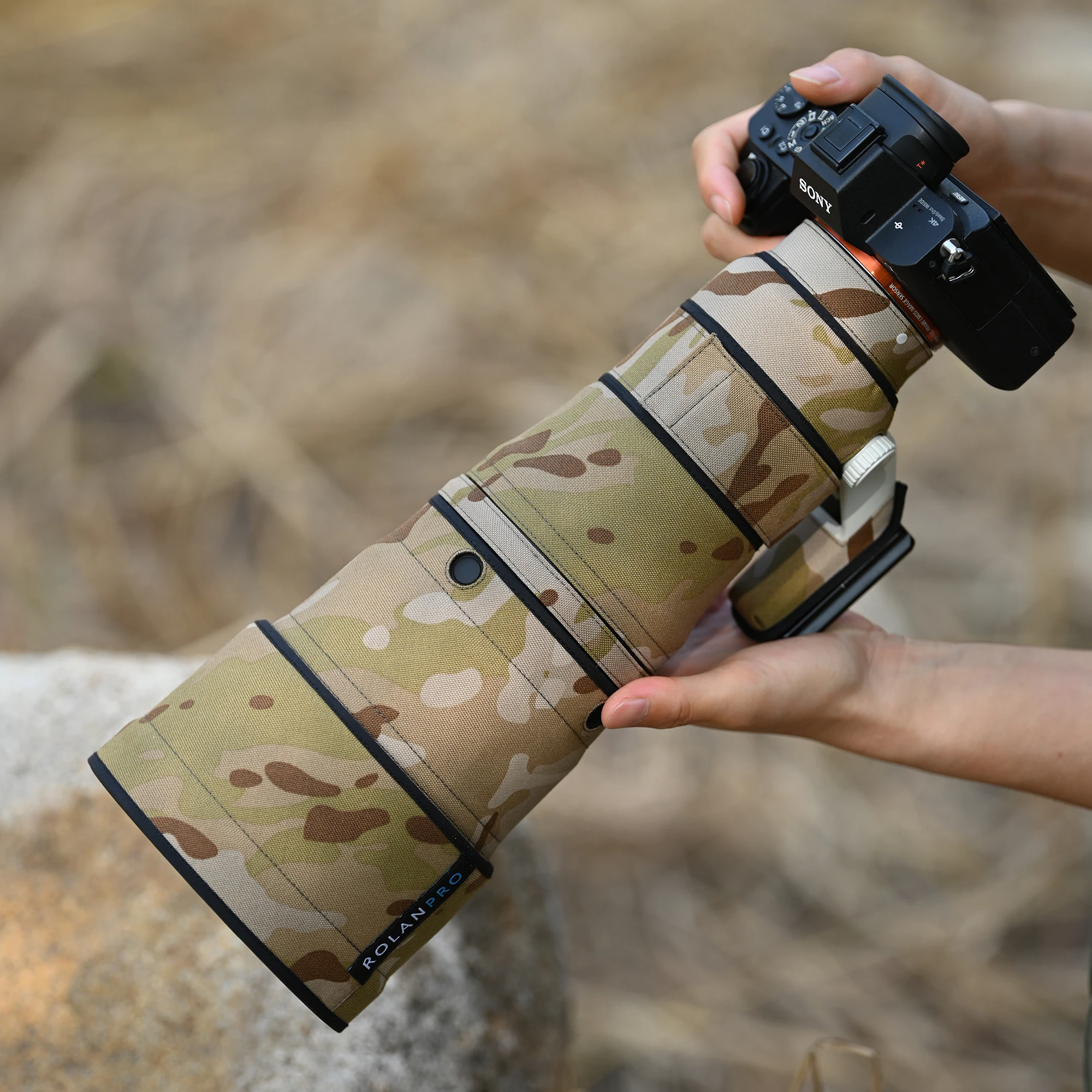 ROLANPRO Wasserdichter Objektivschutz für Sony FE 600mm F6.3 GM OSS Camo Regenschutz Schutzhülle SEL600F63GM Etui 600F6.3GM Stoff – Detail 10