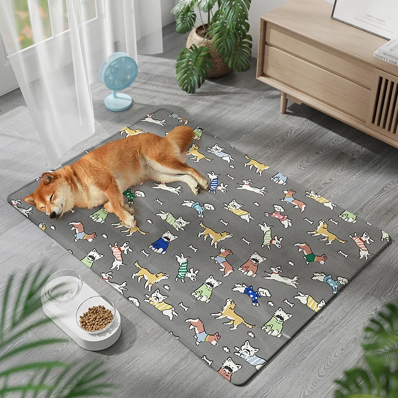 Cooling Pet Mat For Dogs Cats Self Cooling Ice Pad Washable Non Slip Portable Cooling Bed Quick Dry Summer Pet Mattress_voghion.com
