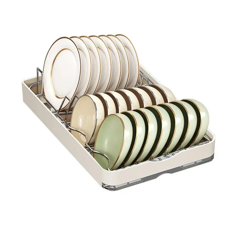 

Pull Out Cabinet Organizer Metal Slide Out Dish And Bowl Drying Rack Storage Rack For Kitchen Bathroom Living Room Pantry