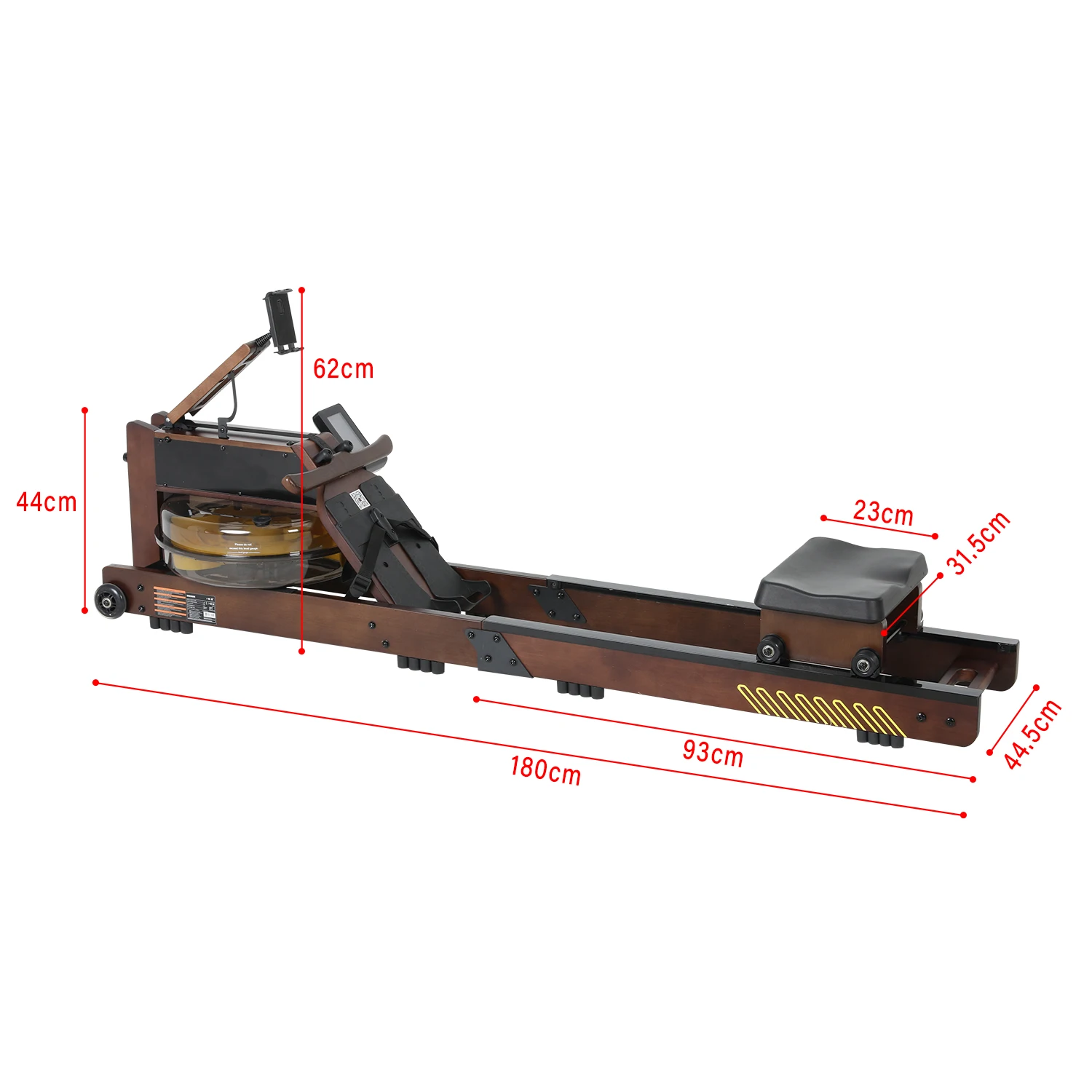 Water Rower, Adjustable Wood Frame , Water Resistance Home Fitness Equipment for Full Body Cardio Intensive Training Workout
